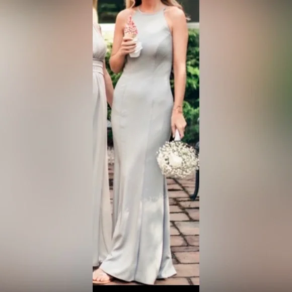 sachin and babi light blue dress Alena Black Extreme-Plunge Neck Maxi Dress With Gold Detail – Club L London main image 0